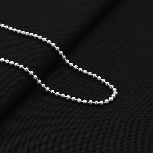 Silver Sterling Shiny Beads Girls Chain For Women
