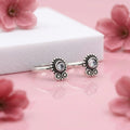 Silver Studded Crowny Shiny Toe Rings