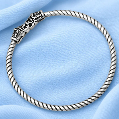 Silver Symbolized of Lion Face Boys Kada