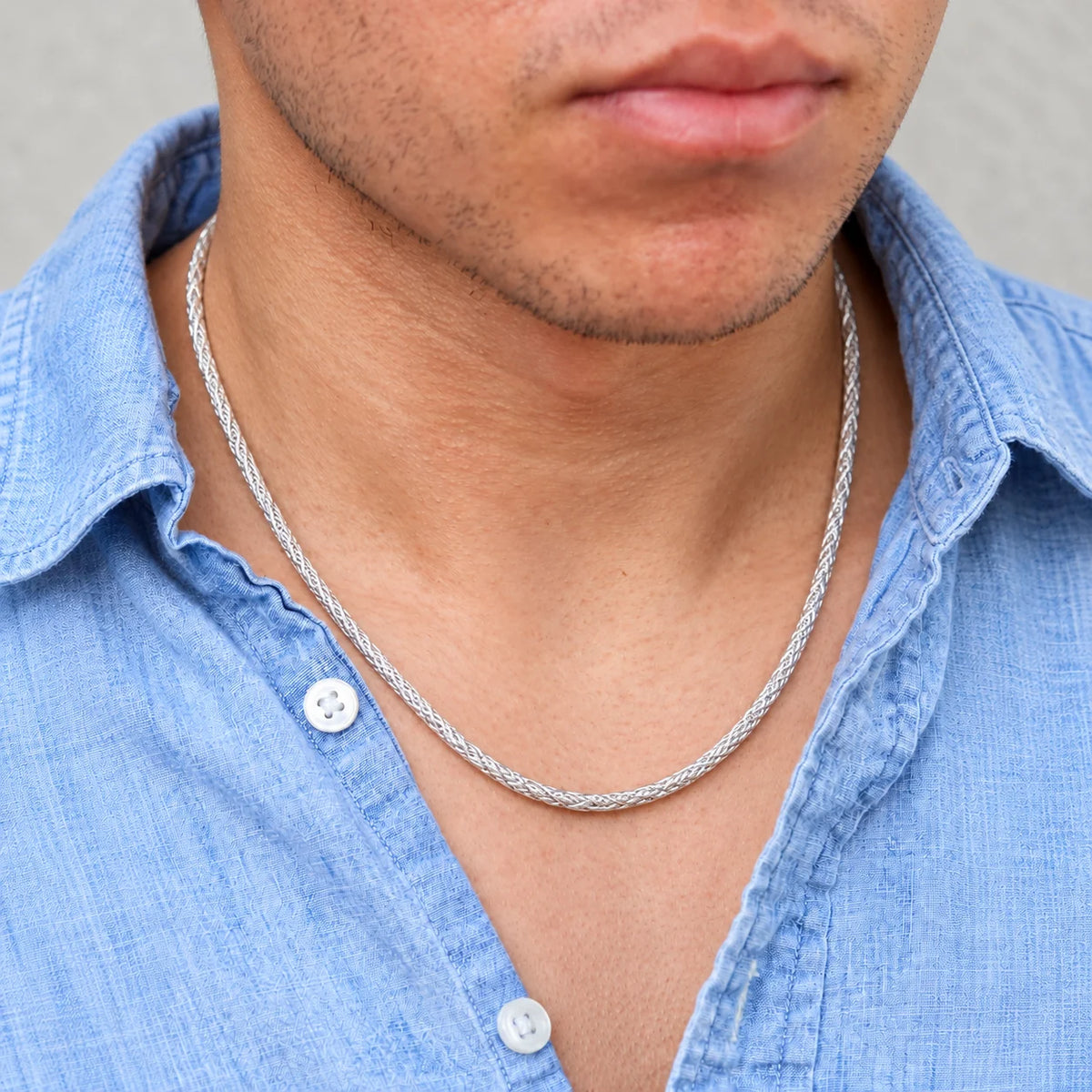 Silver Tangle Design Chain for Boys
