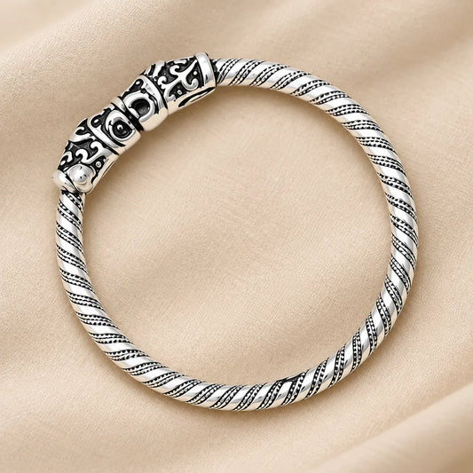 Silver Tiger Design Baby Kada