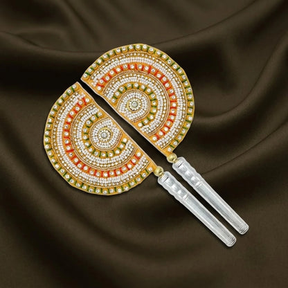 Silver Traditional Yellow Designer CZ Stone Morpankh