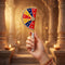 Silver Traditional Yellow Red Blue Designer CZ Stone Morpank