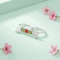 Silver Two Combined Beads Baby Rings