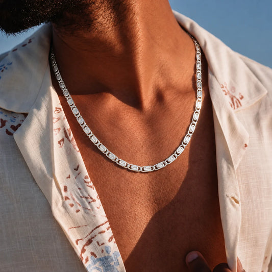 Silver Unique Design Chain for Boys
