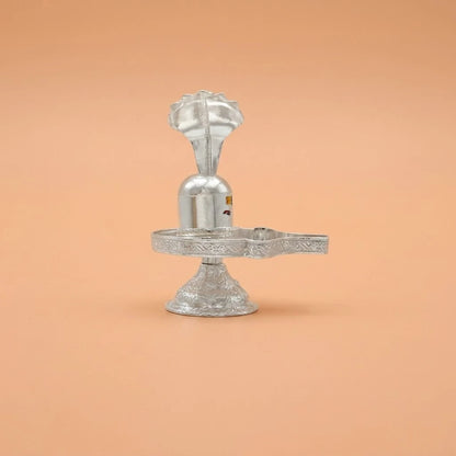 Silver Venerable Shivling In Sheshnag Statue