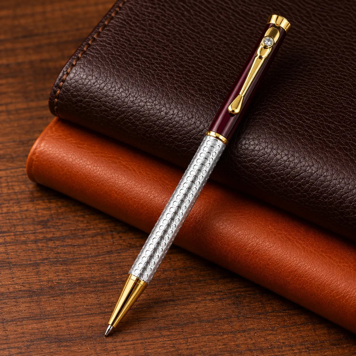 Silver White Gem Stone Pen