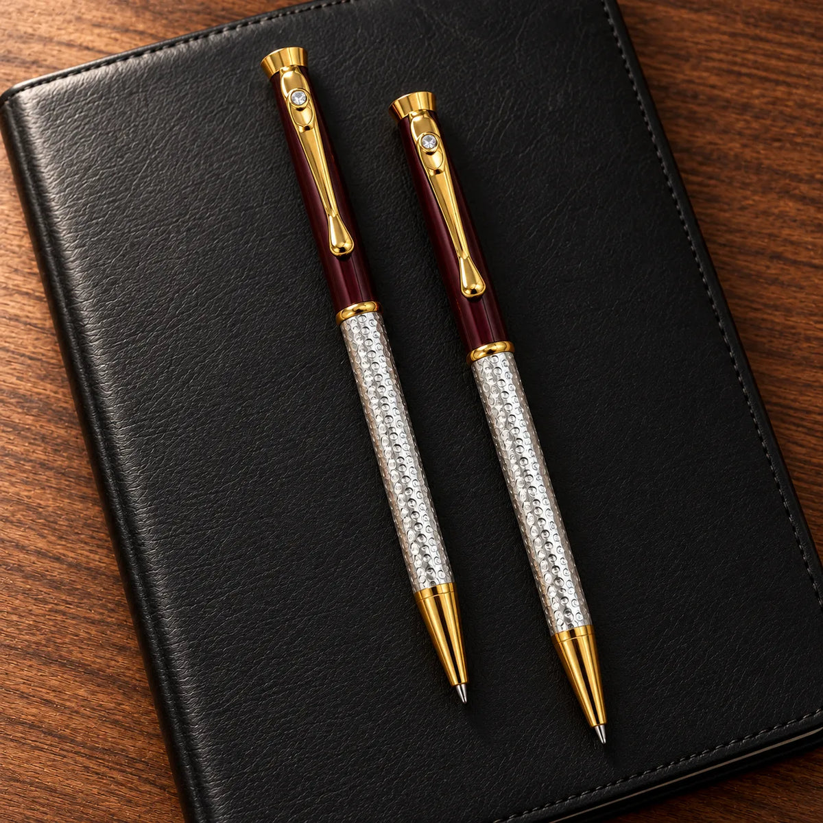Silver White Gem Stone Pen