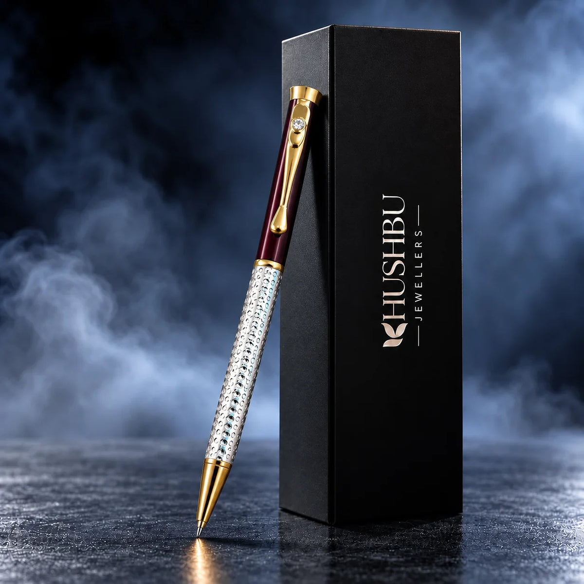 Silver White Gem Stone Pen