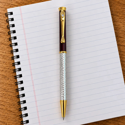 Silver White Gem Stone Pen