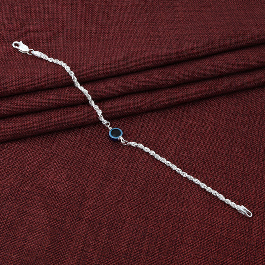 Sleek Chain Evil Eye Silver Bracelet for women
