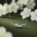 Sleek and Sophisticated Silver Chain Pendant with a Curved Design