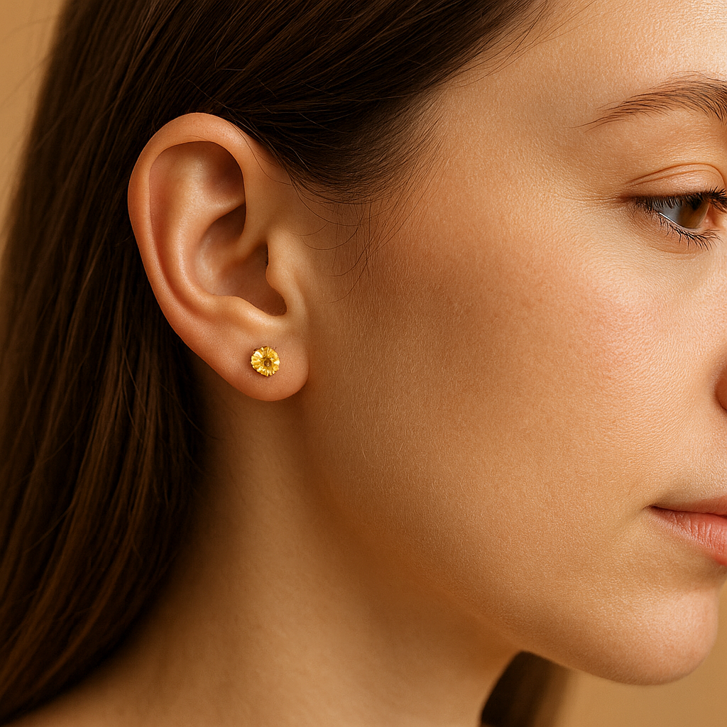 (2 Pcs Combo) Color Your Spark Round Stones Unisex Silver Earrings in Vibrant lung