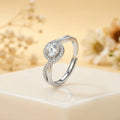Sparkling Round Cut Crystal Adjustable Fashion Ring for Women