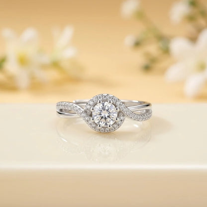 Sparkling Round Cut Crystal Adjustable Fashion Ring