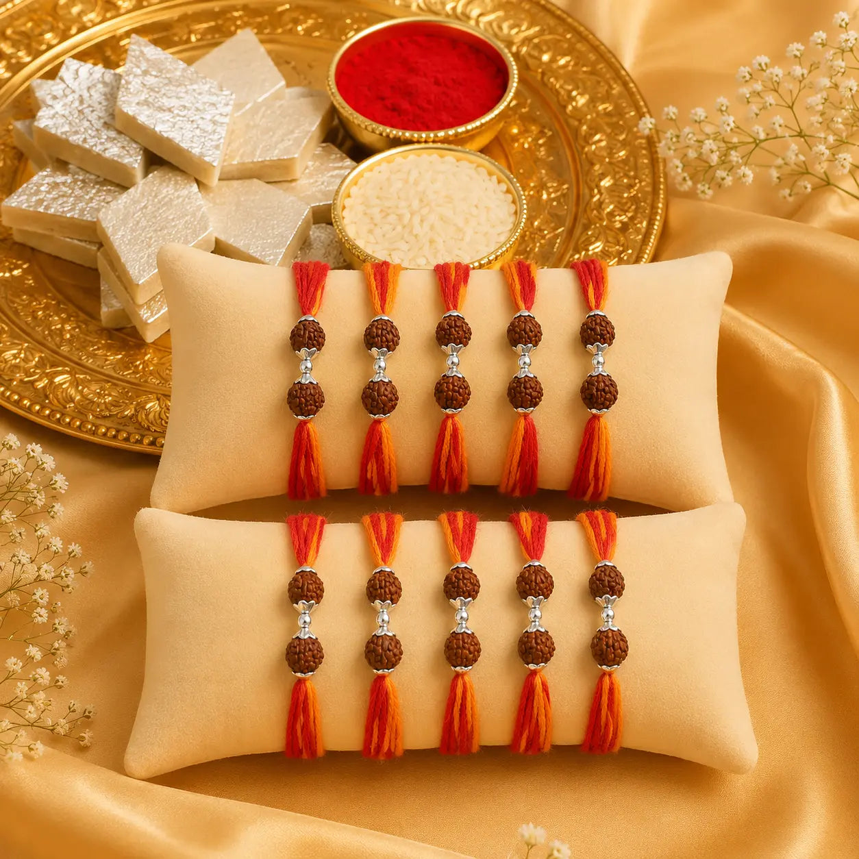 Spiritual_Silver_Rakhi_Double_Rudraksha_Design_10_pcs