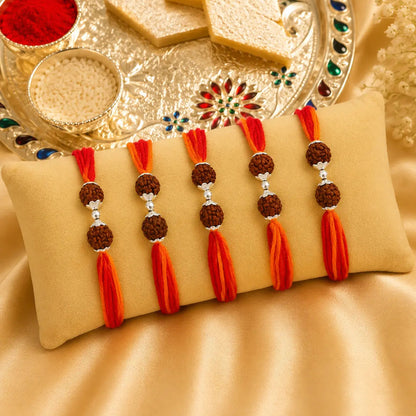 Spiritual_Silver_Rakhi_Double_Rudraksha_Design_5_pcs