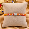 Square Motif Ganesh Silver Rakhi