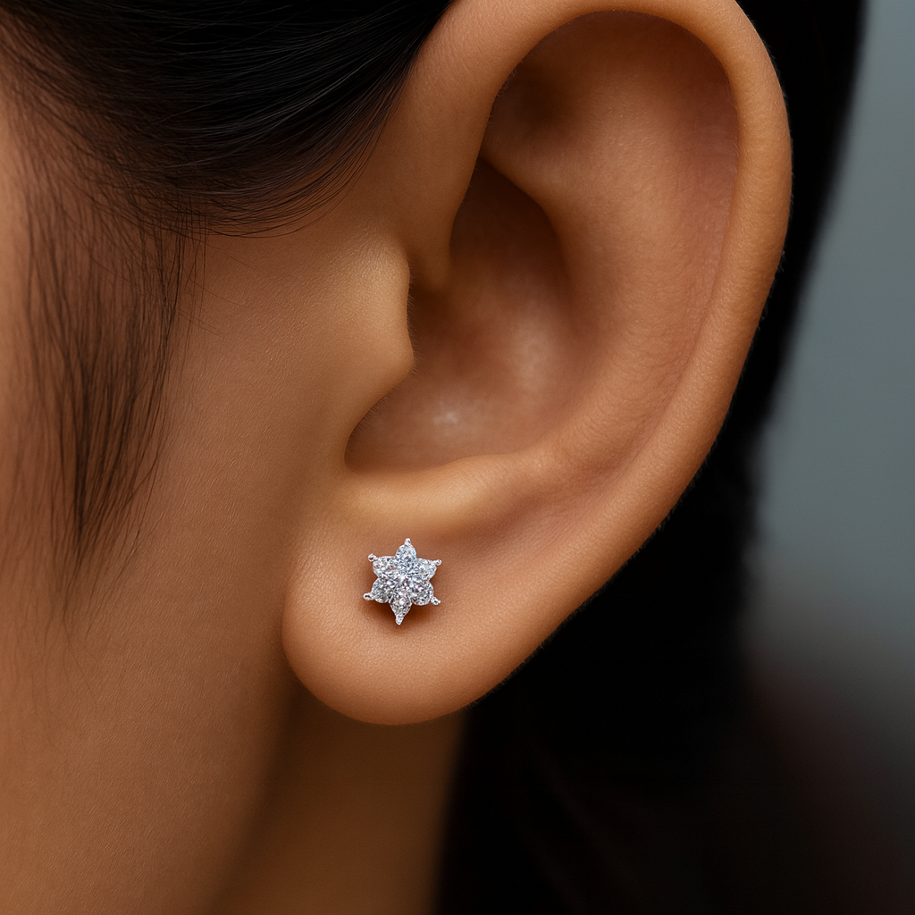 Starry Sparkle Silver Earring