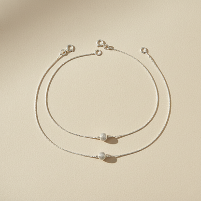 Sterling Silver Anklet Classic Bead Design