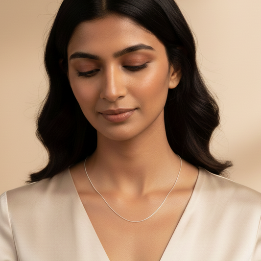 Sterling Silver Plain Chain for Women