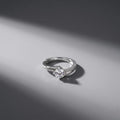 Sterling Silver Twist Pavé Solitaire Engagement Ring