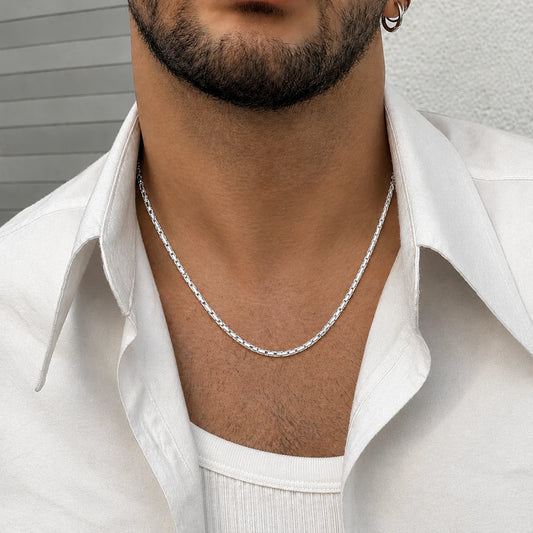 Sterling SIlver Simple Design Chain Pendant for Boys
