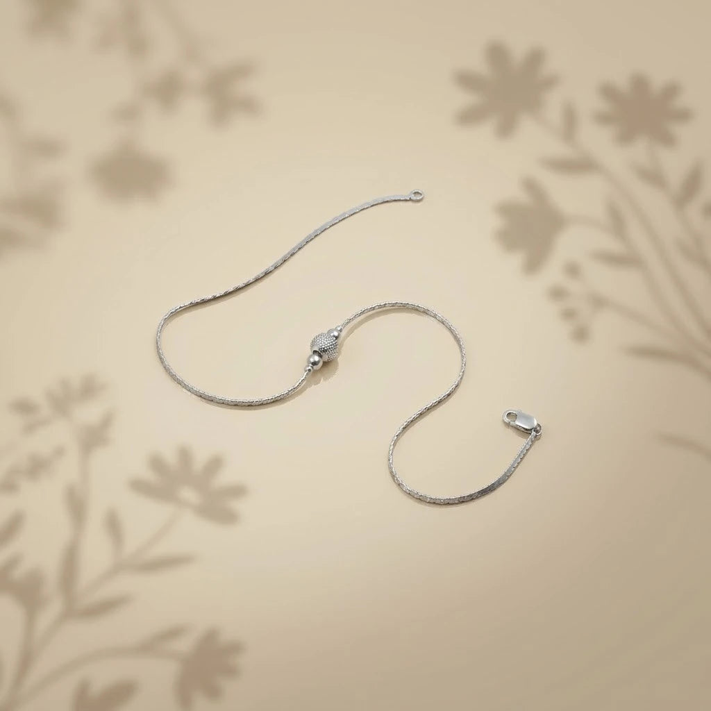 Sterling Silver Anklet Classic Bead Design