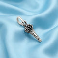 Sterling Silver Black Hanuman Ji Gada Pendant