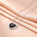 Sterling Silver Black Heart Design Chain Pendant