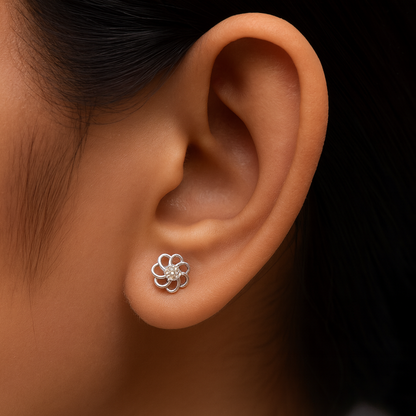 Sterling Silver Blossom Earring