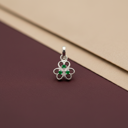 Sterling Silver Blue Stone Floral Pendant