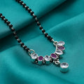 Sterling Silver Bow Purple Gemstone Mangalsutra