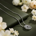 Sterling Silver Chain with "N" Letter Round Pendant
