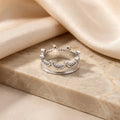 Sterling Silver Crown Ring with Stones