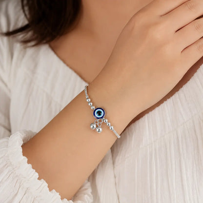  Sterling Silver Evil Eye Adjustable Bracelet.