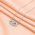 Sterling Silver Evil Eye Thin Chain Pendant