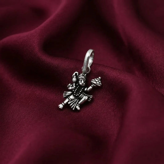 Sterling Silver Hanuman Ji Lifted Dunagiri Mountain Pendant