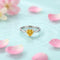 Sterling Silver Ring with Yellow Heart Shape Stone