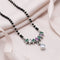 Sterling Silver Round Green and Purple leaf Gemstone Mangalsutra
