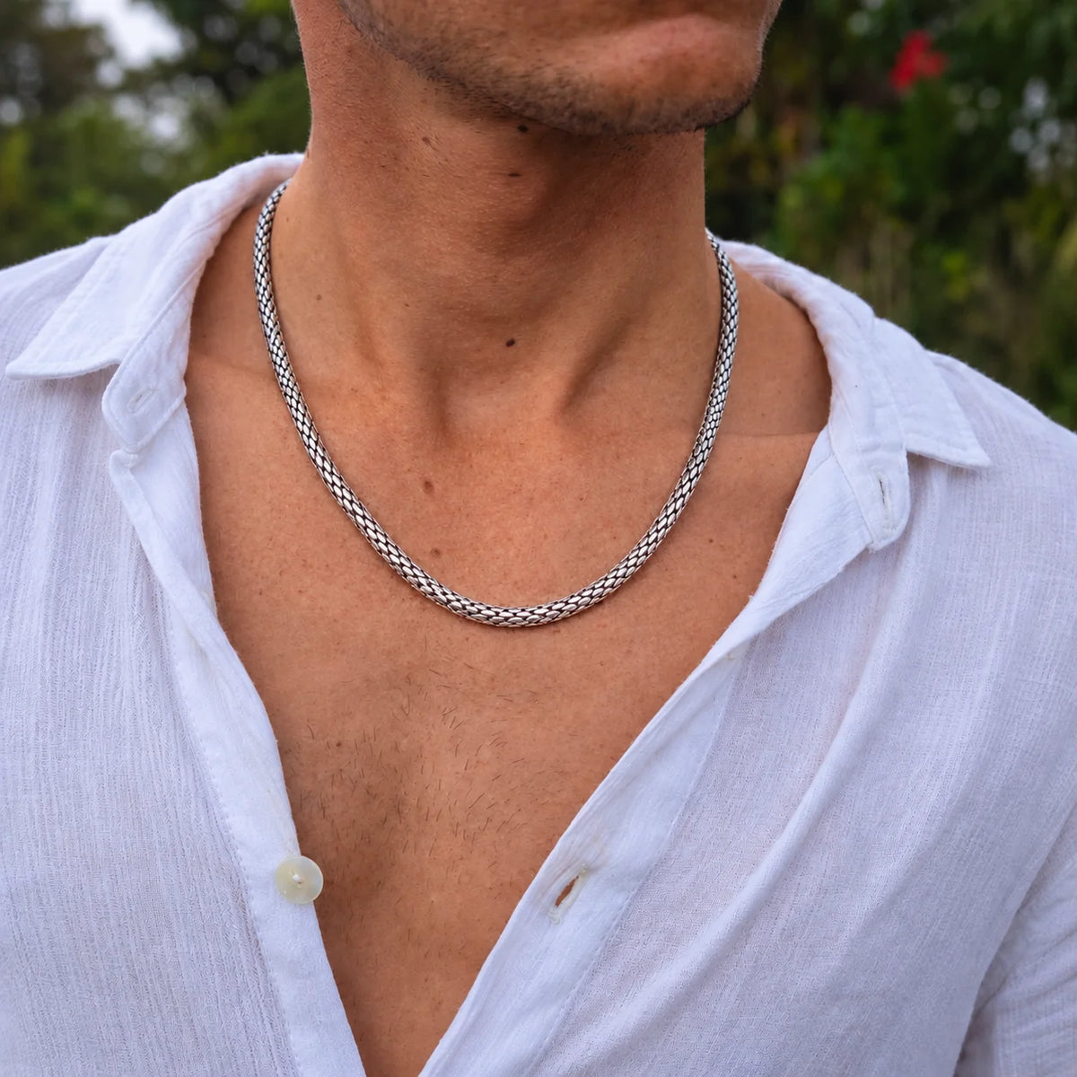 Sterling Silver Solid Wheat Chain For Boys
