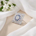 Sterling Silver Square Ring with Multiple Stones