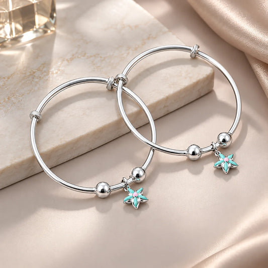 Sterling Silver Star Fish Design Kada for Boys