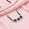 Sterling Silver Three Center Heart Shape Blue Stone Mangalsutra for Girls
