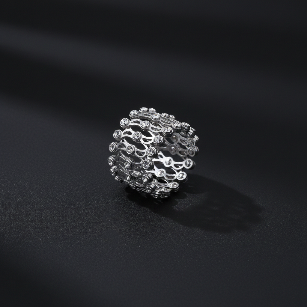 Sterling Silver Two in One Ring Cum Kada