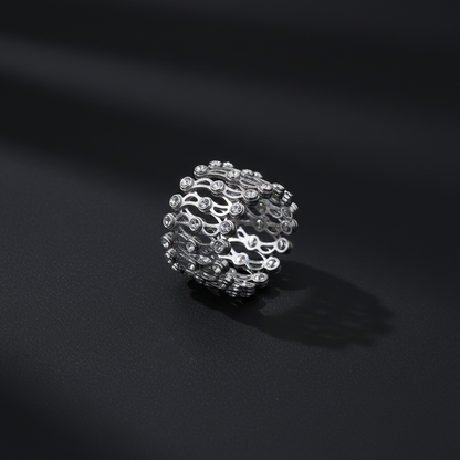 Sterling Silver Two in One Ring Cum Kada