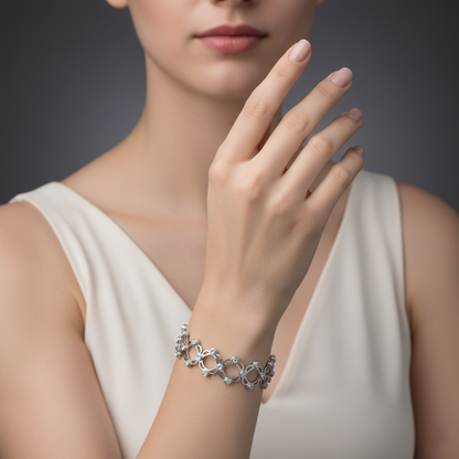 Sterling Silver Two in One Ring Cum Kada