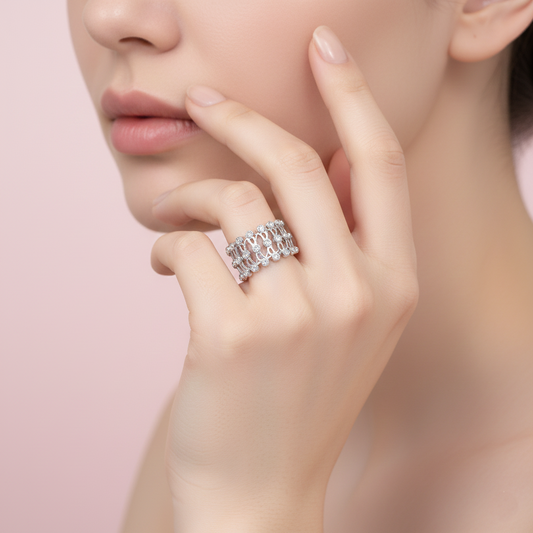 Sterling Silver Two in One Ring Cum Kada