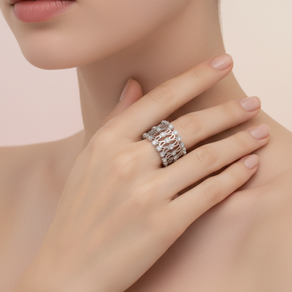 Sterling Silver Two in One Ring Cum Kada