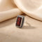 Sterling Silver Vintage Design with Rectangle Red Gem Stone Ring for Girls